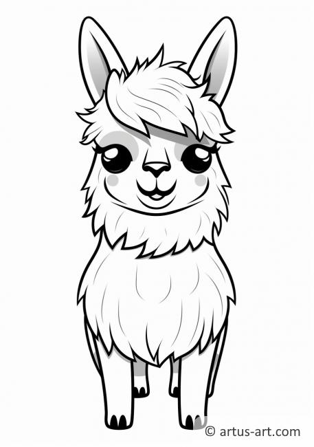 Página para colorear de lindas llamas